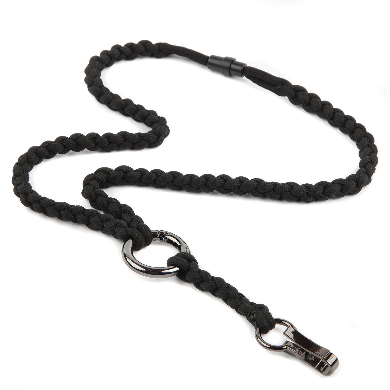 Black Survivor Cord Lanyard boojeebeads.